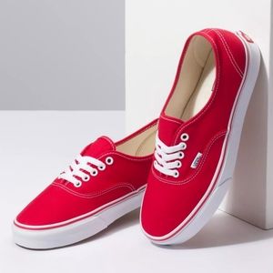 Red low top Vans